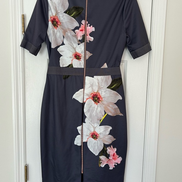 Ted Baker London Floral Dress Gray/Multi, US Size 8, Ted Baker Size 4 - Picture 5 of 11